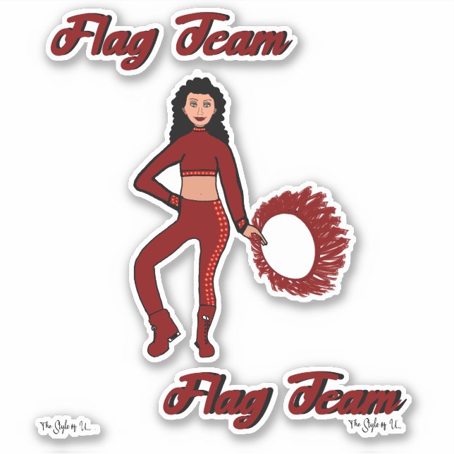 Flag Team Ring Stickers ( Heartbeat A) (Front)