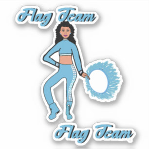 Flag Team Ring Stickers ( Light Blue  A)