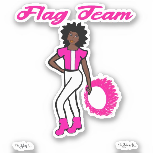 Flag Team Ring Stickers ( Pink Pink) (Front)