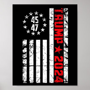 Flag Trump 2024 - 45 47 Trump Betsy Ross Flag  Poster