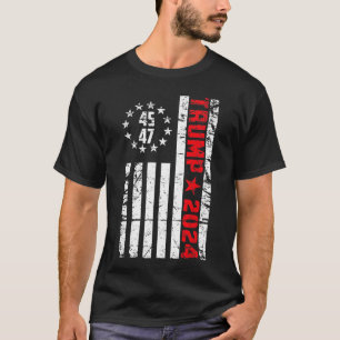 Flag Trump 2024 - 45 47 Trump Betsy Ross Flag  T-Shirt