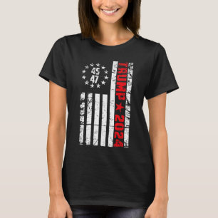 Flag Trump 2024 - 45 47 Trump Betsy Ross Flag  T-Shirt