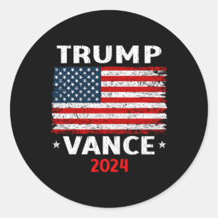 Flag Trump Vance 2024 Vp Vice President  Classic Round Sticker