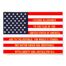 FLAG UNITED STATES WITH PLEDGE WORDS