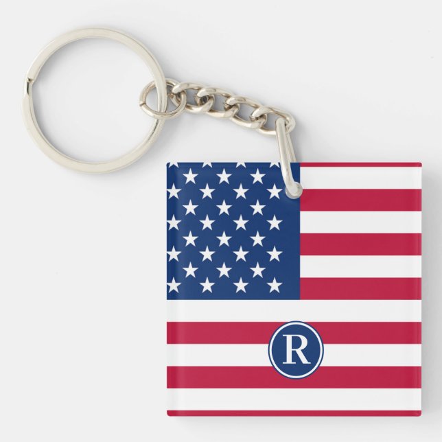 Flag usa Custom  Key Ring (Front)