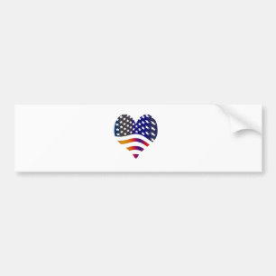 flag usa heart love american honour troops stripes bumper sticker