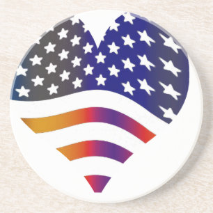 flag usa heart love american honour troops stripes coaster