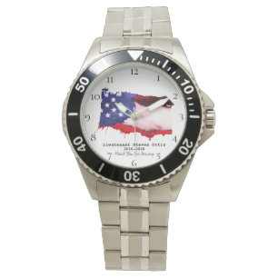 *~* Flag USA Veteran Military Red White Blue Watch
