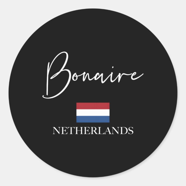 Flag Vacation Island Bonaire Classic Round Sticker (Front)