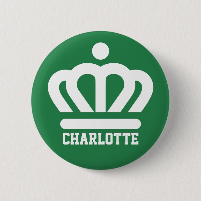 Flag (variant) of Charlotte, NC 6 Cm Round Badge (Front)