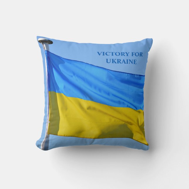Flag Victory for Ukraine Stay Strong Cushion (Front)