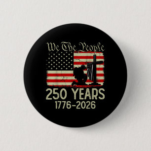 Flag Vintage 250 Years American 1776 2026 250th 6 Cm Round Badge