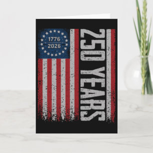 Flag Vintage 250 Years American 1776 2026 250th Us Card