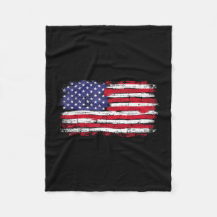 Flag vintage for american independence day on 4th fleece blanket