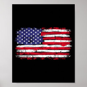 Flag vintage for american independence day on 4th poster