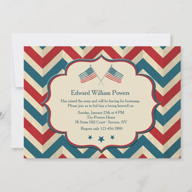 Flag Waving Colours Invitation (Front)