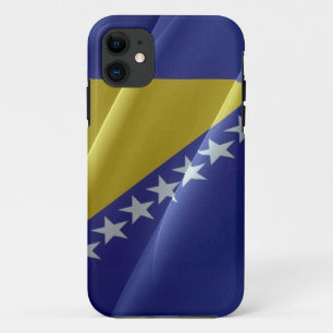 Flag waving of Bosnia and Herzegovina - iPhone 11 Case