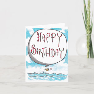 Flag Waving Penguin Birthday Card