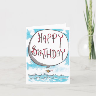 Flag Waving Penguin Birthday Card