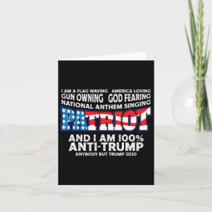 Flag Waving Red White And Blue Anti Trump Card