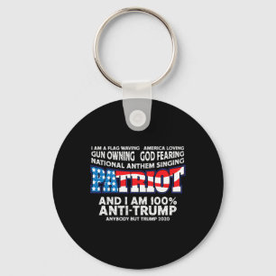 Flag Waving Red White And Blue Anti Trump  Key Ring