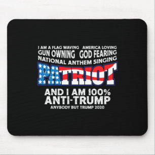 Flag Waving Red White And Blue Anti Trump Mouse Pad