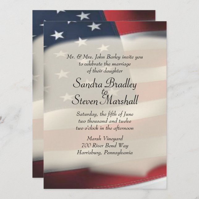 Flag Wedding  Invitations (Front/Back)
