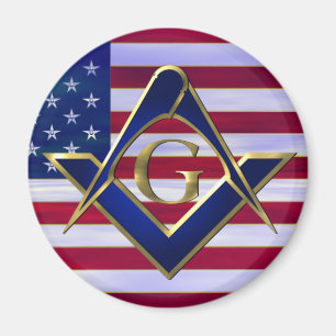 Flag with Square and Compasses Magnet