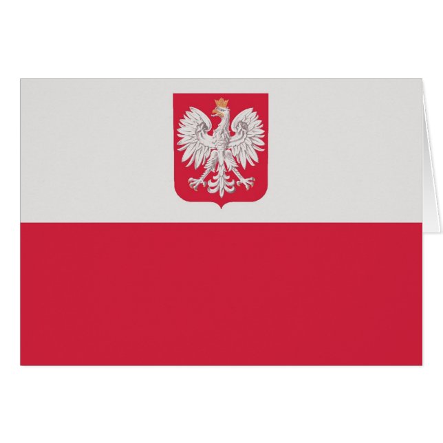 Flaga Polski z godłem - Flag of Poland (Front Horizontal)