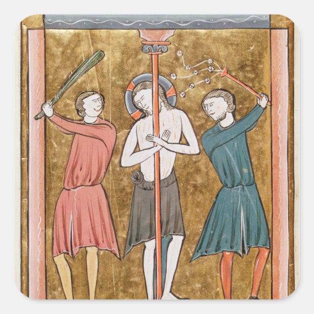 Flagellation, from 'Psautier a l'Usage de Paris' Square Sticker (Front)