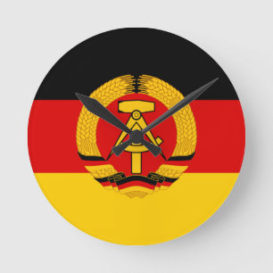 Flagge der DDR - Flag of the GDR (East Germany) Round Clock