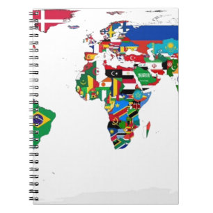 Flagged World - Map of Flags of the World Notebook
