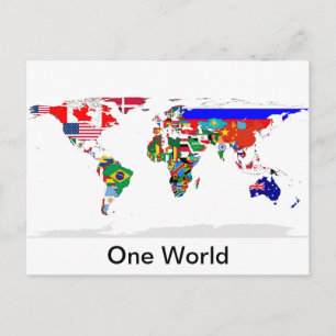 flagged world one postcard