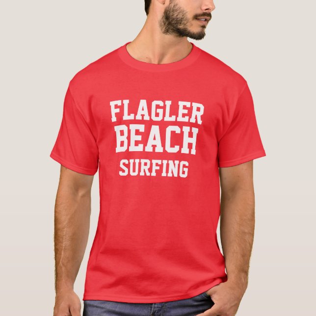 Flagler Beach Florida Surfing T-Shirt (Front)