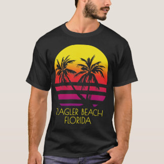 Flagler Beach Florida Tropical Palm Trees Sunset V T-Shirt