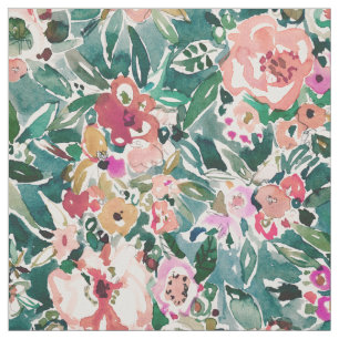 FLAGRANT AF Wild Green Colourful Floral Fabric