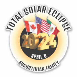 Flags 2024 TOTAL SOLAR ECLIPSE Family Sticker