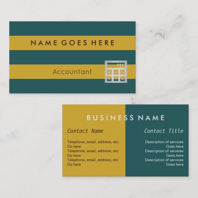 "Flags" Accountant Business Cards (Front/Back)