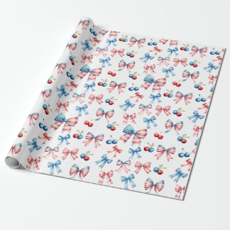 Flags and cherries wrapping paper