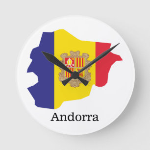 Flags and countries Andorra Round Clock