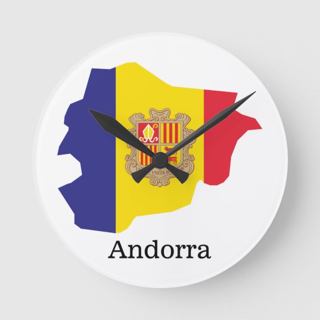 Flags and countries Andorra Round Clock (Front)