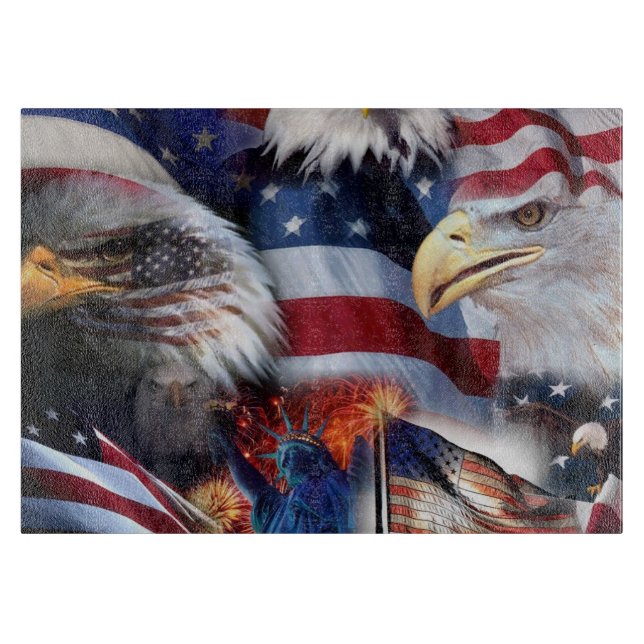 flags and Eagles Cutting Board (Front)