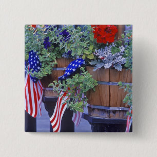 Flags and Flowers in Philipsburg Montana 15 Cm Square Badge