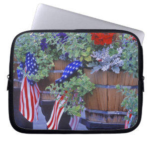 Flags and Flowers in Philipsburg Montana Laptop Sleeve