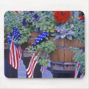 Flags and Flowers in Philipsburg Montana Mouse Pad