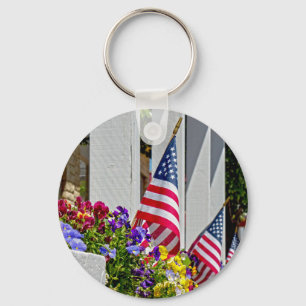 Flags and Flowers Key Ring