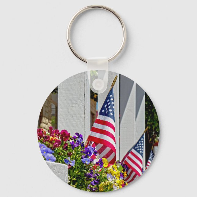 Flags and Flowers Key Ring (Front)