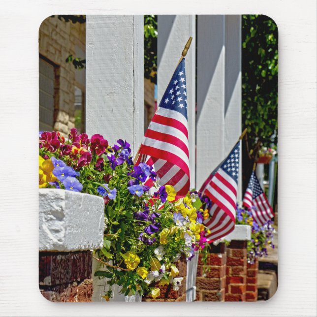 Flags and Flowers Mouse Pad (Front)