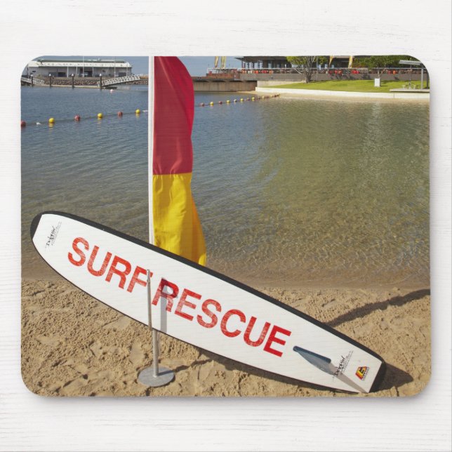 Flags and surf rescue board mouse pad (Front)