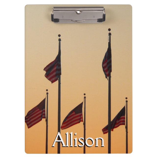 Flags at Sunset American Patriotic USA Clipboard (Front)